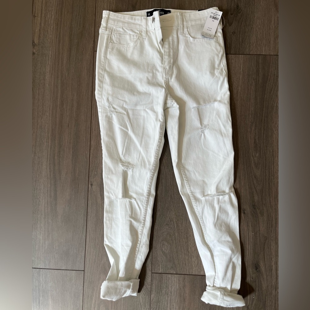 Hollister White Distressed Skinny Jeans
